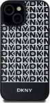 DKNY DKNY DKHMP15SPSOSPK iPhone 15 / 14 / 13 6.1'' czarny/black hardcase Leather Printed Pattern Metal Logo MagSafe