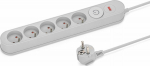 Montis surge protector power strip 5 sockets 1.5 m szara (MT138-1.5)