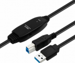 MicroConnect Active USB 3.2 Gen 1 A-B 10m, M-M, Black Active USB 3.2 Gen