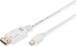 Digitus Connection cable Displayport 4K 60Hz UHD Typ miniDP/DP M/M white 2m