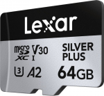 LEXAR MICROSDXC SILVER PLUS 1066X UHS-I/U3/A2/4K R205/W100 (V30) 64GB