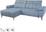 Corner sofa LUZERN LC, electric recliner, bluish grey