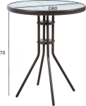 Table DUBLIN D60xH70cm, dark brown
