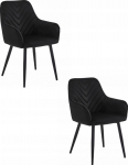 Leobert NANA chair - black velvet / black legs x 2