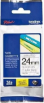Tape BROTHER TZE-151 24mm x 8m black on clear replacement