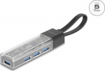 Delock 4 Port USB Hub 5 Gbps with USB Type-A or USB Type-C&trade; port in transparent housing