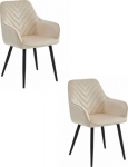 Leobert NANA chair - beige velvet / black legs x 2
