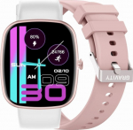 GRAVITY GT18-2 Smartwatch with Silicone Strap + White Strap / pink