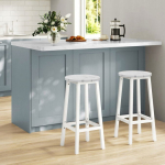 LEOBERT Bar stool - marble / white legs