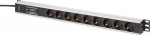 DIGITUS PDU 9-fach 19" Alu. 1HE 2m schwarz