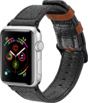 Dux Ducis Canvas Leather Band For Apple Watch 38 / 40 mm Black-Brown