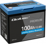 Qoltec Akumulator LiFePO4 Lithium Iron Phosphate | 12.8V | 100Ah | 1280Wh | Bluetooth | BMS