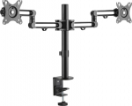 Eaton Tripp Lite Series Flex arm dual desk mount for 13 - 27" screens up to 17.6 lbs per screen - Befestigungskit - Fully movable - f&uuml;r 2 LCD-Displays - Stahl - Schwarz - screen size: 33-68.6 cm (13"-27")