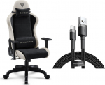 Armchair SENSE7 Spellcaster FUKU PU black and beige + kabel usb