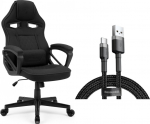Armchair SENSE7 Knight - material, czarny + kabel usb