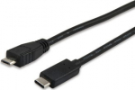 Equip Kabel USB-C2.0->Micro-B St/St 1.00m schwarz Polybeutel