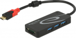 DELOCK USB-HUB USB3.1 TypC -> 3x TypA +2x Slot SD schwarz