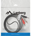 Kabel Lanberg Jack 3.5mm - RCA (Cinch) x2 1.5m czarny (CA-MJRC-10CC-0015-BK)