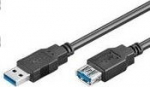 MicroConnect USB 3.2 Gen 1 A-A 2m M-F, Black USB3.0AAF2B, 2 m, USB