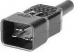 MicroConnect IEC Power Adaptor C20 Plug, C20 Socket, Straight, Black