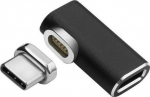 MicroConnect Magnetic USB-C Adapter 90&deg;, USB-C to USB-C Male-Female