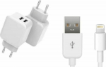 CoreParts USB Charger for iPhone & iPad, 12W 5V 2.4A Output: Double