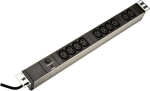 DIGITUS 19Zoll outlet stripe 10x black 10A 2500W Alu profil overload protection C14 plug