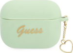 Guess GUAPLSCHSN AirPods Pro cover Silicone Charm Heart Collection / green