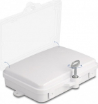 Delock Fiber Optic Distribution Box for indoor and outdoor IP65 waterproof lockable 6 port white