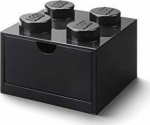 Lego Brick 4 Desk Drawer czarny - desk drawer block