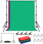 Puluz Puluz Zestaw/Tripod for mounting photographic background 2x2m + photographic backgrounds 3 szt PKT5204