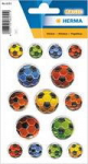HERMA Sticker MAGIC COLORFUL FOOTBALLS, GEPR&Auml;GT