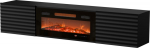 Cama MEBLE Cama RTV cabinet TULA 183x35x37 black matt + black fireplace