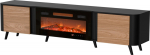Cama MEBLE Cama Volare RTV cabinet 200 x 39 x 49 cm black/walnut + fireplace