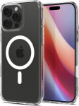 Kaitse&uuml;mbris Ultra Hybrid T (MagFit + Camera Control), Apple iPhone 16 Pro Max, l&auml;bipaistev valge MagSafe ringiga, kaamera nupuga, Spigen