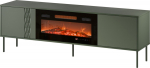 Cama MEBLE Cama RTV cabinet EF + fireplace black TRESSE 180x40x54.5 matte green