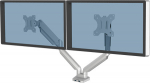 Fellowes Platinum Series - Befestigungskit - adjustable double arm - f&uuml;r 2 Monitors - Aluminium - Silber - screen size: bis zu 68.6 cm (bis zu 27 Zoll)