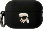 Karl Lagerfeld Case Karl Lagerfeld KLAP2RUNIKK Apple AirPods Pro 2 cover czarny/black Silicone Karl Head 3D