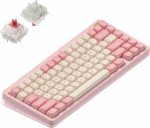 Keyboard Nuphy - Halo75 v2 Wireless Mechanical Keyboard - Sakura Fizz Silent Red Clear-Top Wireless Mechanical Keyboard