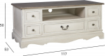 TV table SAMIRA NEW 117x53xH50cm, antique white