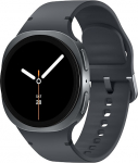 Samsung Galaxy Watch8 - 40 mm - Carbon black - Intelligent clock mit Sportband - Gummi - Graphit - band size: S/M - Anzeige 3.4 cm (1.34")