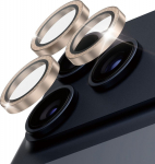 Tagakaamerate kaitseklaasid Hoops Glitter, Apple iPhone 17 Pro / 17 Pro Max / iPhone 16 Pro / 16 Pro Max, kuldne s&auml;delusega, PanzerGlass