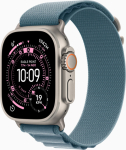 Apple Watch Ultra 3 - 49 mm - natural titan - Yes smart watch med Alpine Loop - textile - light blue - band size: M - 64 GB - LTE, NFC, Wi-Fi 4, UWB, Bluetooth - 5G - 61.6 g