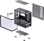 Jonsbo D200 Midi Tower, mATX, Tempered Glass, Mini Temp Display - schwarz