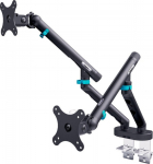 Digitus Ramię double desk clamp with mechanical spring 2x LCD max. 35" load 2x10kg, VESA: 75x75, 100x100, czarne