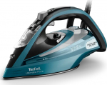 TEFAL Ultimate Pure FV9851E0, Dry- & Steam iron, Durilium AirGlide Autoclean soleplate, 2.5 m, 300 g/min, Schwarz, Blau, 60 g/min