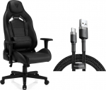 Armchair SENSE7 Vanguard - leather, czarny + kabel usb