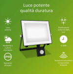 Philips Lois Naświetlacz LED 50W | 5400lm | 5000K | IP65 | A motion sensor | Twilight Sensor | Czarny
