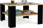 Topeshop Coffee Table Z Shelf Under the Countertop SQUARE DĄB ARTISAN BLACK Coffee Table for Living Room