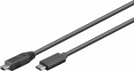 MicroConnect USB-C to Mini USB B 5P 0.5m, Black, for synching and